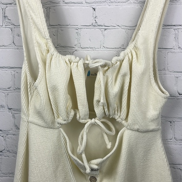 FREE PEOPLE BEACH Olivia Ribbed Knit Cutout Mini Sleeveless Dress size medium - Picture 4 of 7